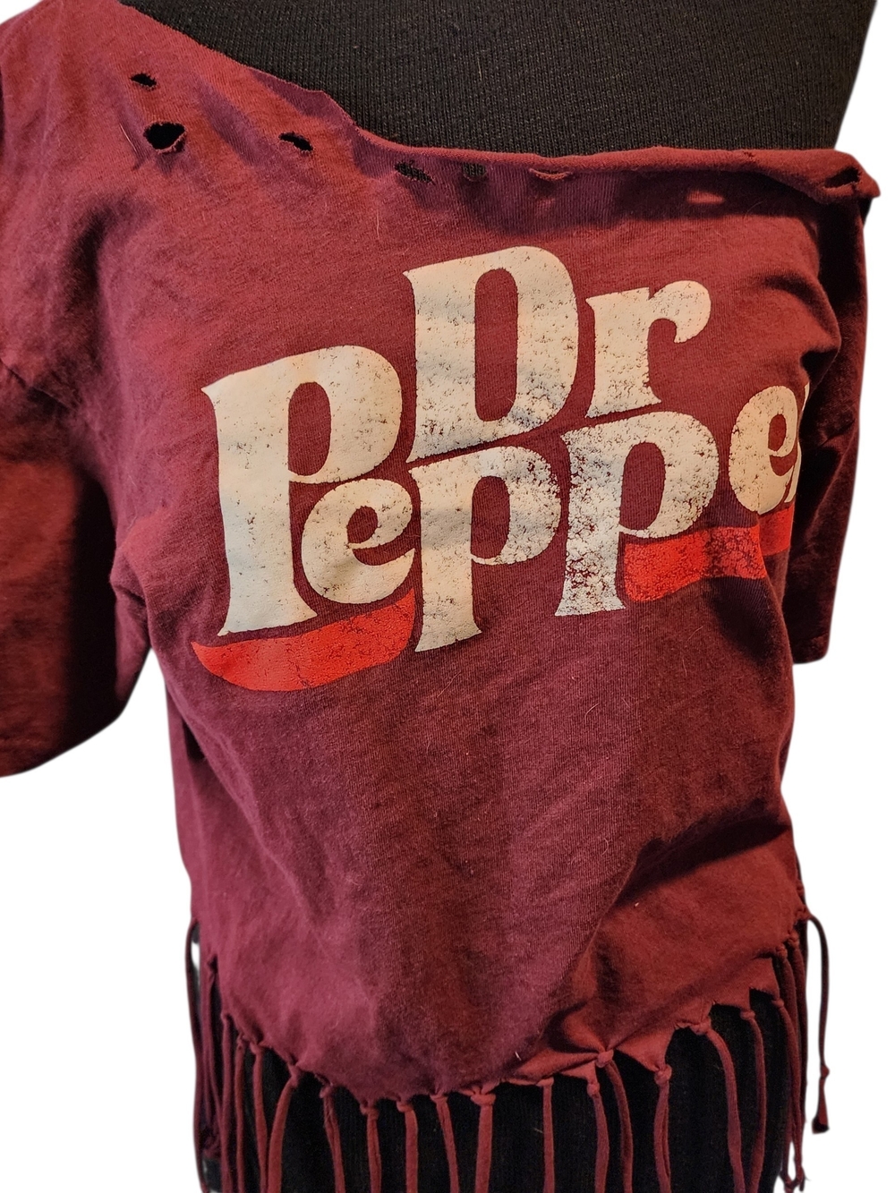 Dr Pepper Fringe Distressed Tee